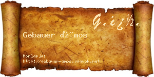 Gebauer Ámos névjegykártya